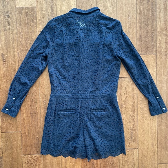 Banana Republic Navy Blue Lace Romper - Size 8 - Picture 3 of 8